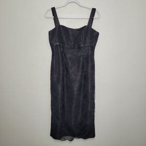 Jade Couture black lace midi classic party formal zip dress size 8